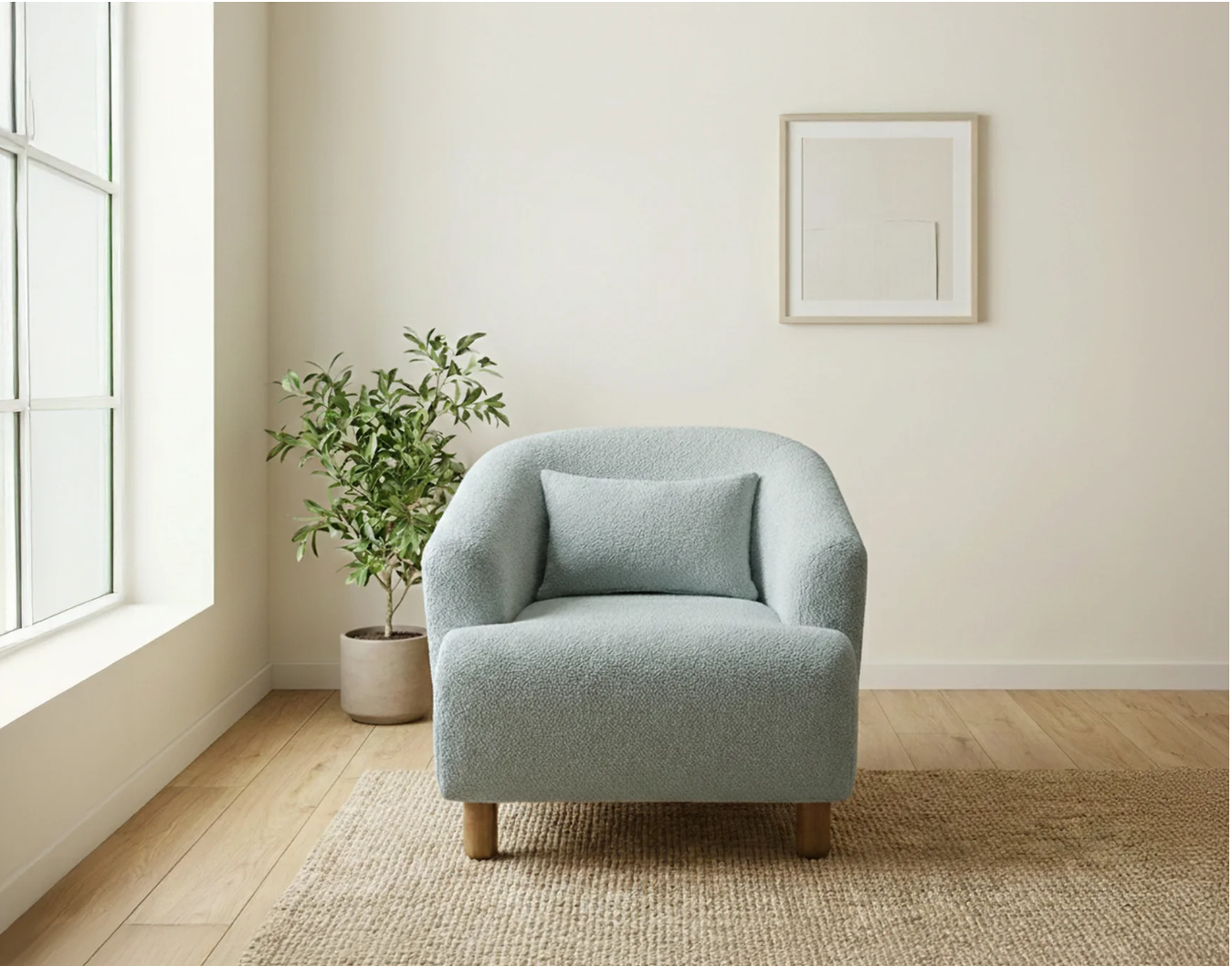 Rolivs Bonita Berjer – Bukle Kumaş - Aqua | Modern, Rahat ve Dekoratif - Bukle Aqua / Kayın